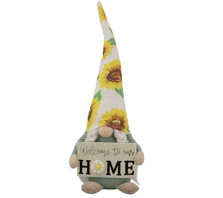 Northlight Welcome to Our Home Spring Gnome wit h Sunflower Hat