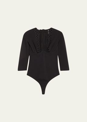 Northside Sheer-Inset Underwire Bodysuit