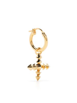 Northskull square-cross hoop earring - Gold