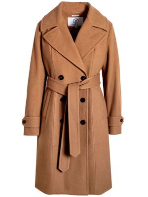 Norwegian Wool City double-breasted coat - Brown