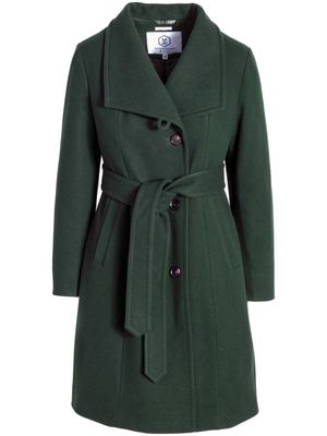 Norwegian Wool double-breasted belted coat - Green