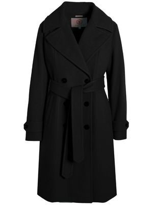 Norwegian Wool double-breasted wool-blend coat - Black