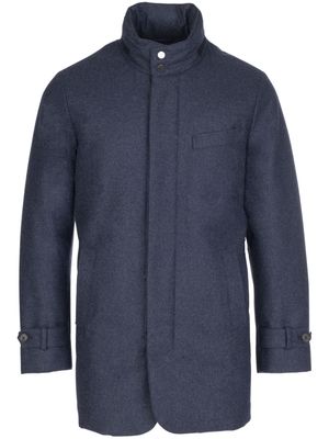 Norwegian Wool down-lined virgin-wool coat - Blue