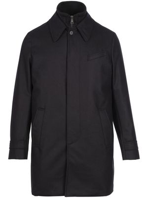 Norwegian Wool down-lined wool coat - Black