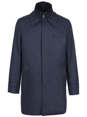 Norwegian Wool down-lined wool coat - Blue