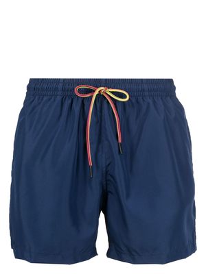 Nos Beachwear logo-patch swim shorts - Blue