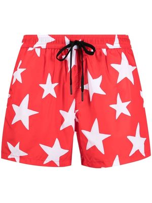 Nos Beachwear star-print swim shorts - Red