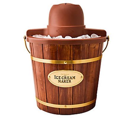 Nostalgia 4-Quart Wood Bucket Ice Cream Maker