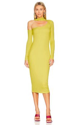 Not Yours To Keep Pia Midi Dress in Lemon