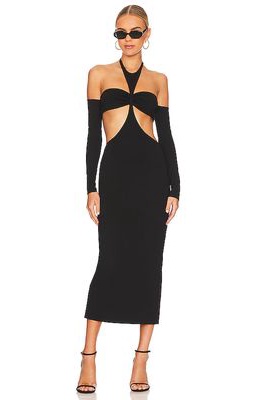 Not Yours To Keep Taylor Midi Dress in Black