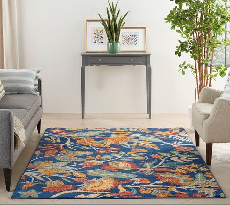 Nourison Allur 09 Navy Multicolor 5' x 7' Rug