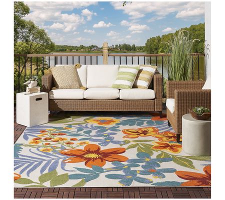 Nourison Home Tropical Floral In/Outdoor 7.10' x 9.10' Rug