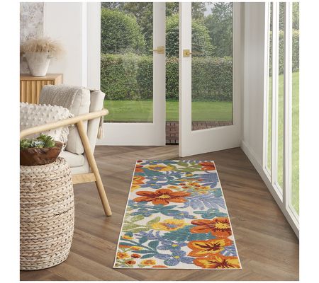 Nourison Home Tropical Floral Indoor/Outdoor 2.2' x 7.6' Rug