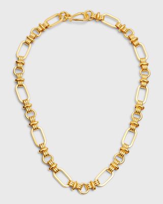 Nouveau Chain Smooth Link Necklace with Connectors