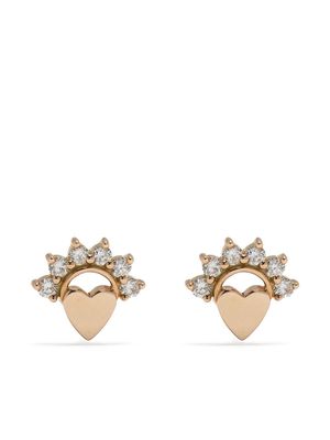 Nouvel Heritage 18kt rose gold Mystic Love diamond stud earrings