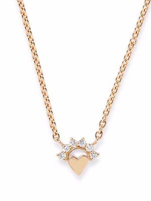 Nouvel Heritage 18kt yellow gold small Mystic Love diamond pendant necklace