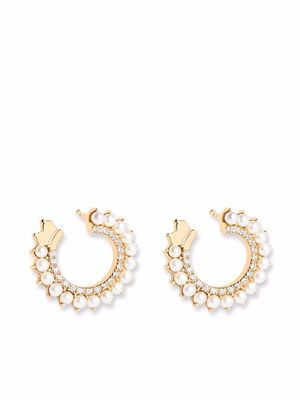 Nouvel Heritage 18kt yellow gold Vendome pearl and diamond earrings
