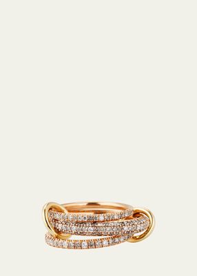 Nova Rose Gold Diamond 3-Link Ring