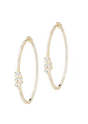 Novelty Hoops Nova 14K Gold Vermeil & Crystal Earrings