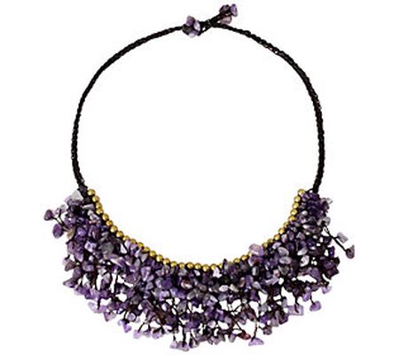 Novica Artisan Crafted Beaded Amethyst Necklace