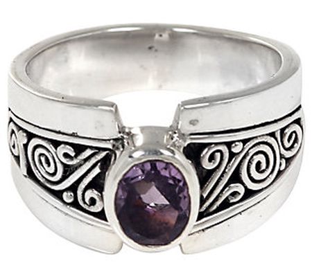 Novica Artisan Crafted Sterling 0.80 ct Ame thy st Ring