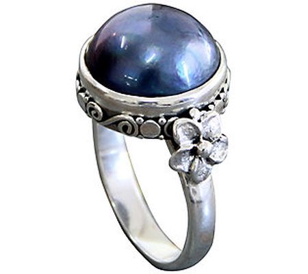 Novica Artisan Crafted Sterling Black Culture d Pearl Ring