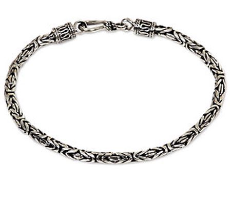 Novica Artisan Crafted Sterling Borobudur 8-3/4 " Bracelet