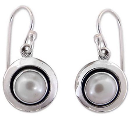 Novica Artisan Crafted Sterling Cultured Pearl Dangle Earrings