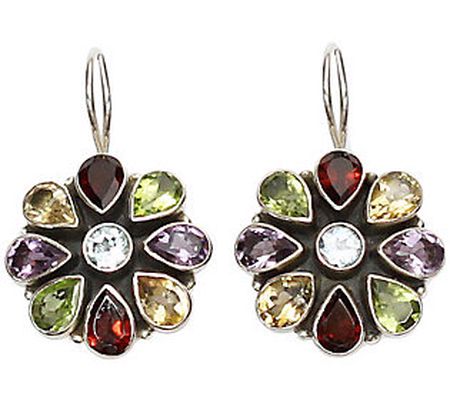 Novica Artisan Crafted Sterling "India Blossoms " Gem Earrings