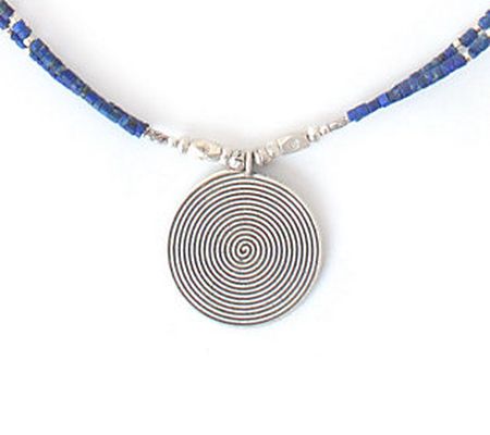 Novica Artisan-Crafted Sterling Lapis Necklace