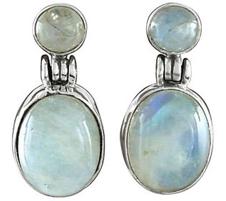 Novica Artisan Crafted Sterling Moonstone Dangl e Earrings