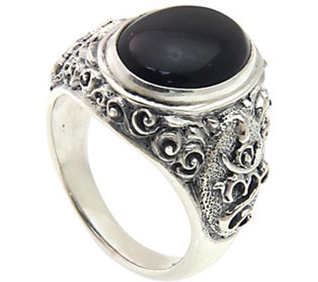 Novica Artisan Crafted Sterling Onyx Ring