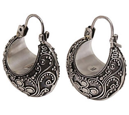 Novica Artisan Crafted Sterling Sterling Hoop E arrings