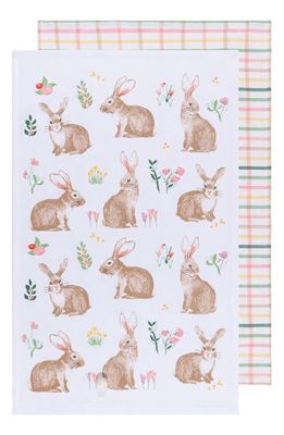 Now Designs Easter Bunny Set of 2 Tea Towels in White