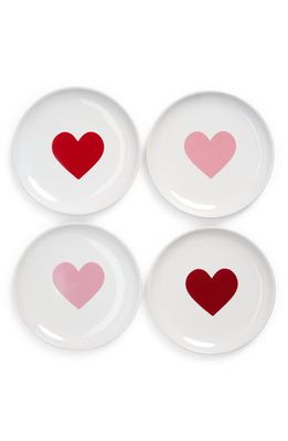 Now Designs Set of 4 Valentine Appetizer Plates in Multi