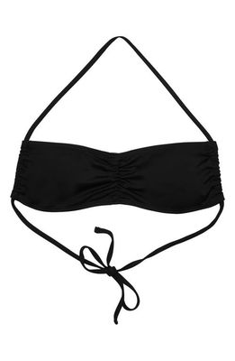 Nu Swim Jazz Ruched Halter Bikini Top in Black