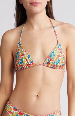 Nu Swim x Liberty London Drip Triangle Bikini Top in Red Multi 