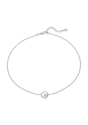Nuada Rhodium-Plated Silver & Faux Pearl Pendant Necklace
