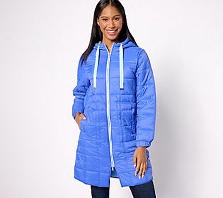 Nuage Square Quilted Coat with Side Snap Detail Hem