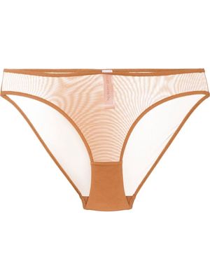 Nubian Skin tulle-panel low-rise brief 3-pack - Brown