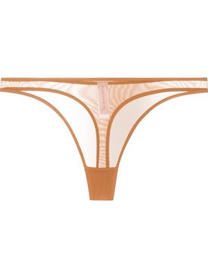Nubian Skin tulle-panel low-rise thong 3-pack - Neutrals