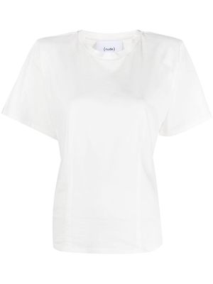 Nude crew-neck cotton T-shirt - White