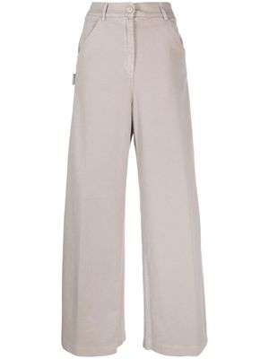 Nude high-waisted cargo trousers - Grey