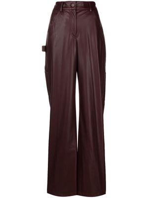 Nude high-waisted trousers - Red