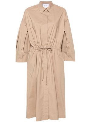 Nude poplin midi shirt dress - Neutrals