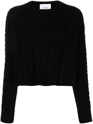 Nude round-neck cable-knit jumper - Black