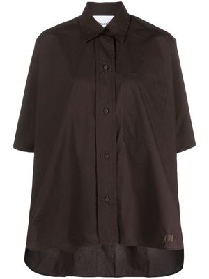 Nude short-sleeve cotton shirt - Brown