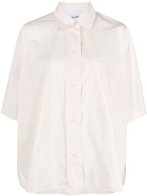 Nude short-sleeve cotton shirt - Neutrals