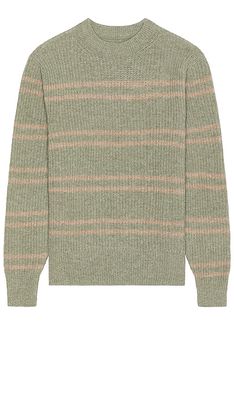 Nudie Jeans Gurra Striped Sweater in Sage