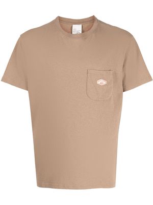 Nudie Jeans logo-patch mélange T-shirt - Brown